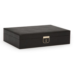 PALERMO Medium Flat Jewellery Box - BLACK ANTHRACITE - Pewter & Black