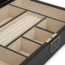 Load image into Gallery viewer, PALERMO Medium Flat Jewellery Box - BLACK ANTHRACITE - Pewter &amp; Black