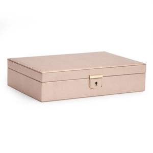 PALERMO Medium Flat Jewellery Box - ROSE GOLD - Pewter & Black