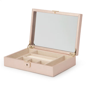 PALERMO Medium Flat Jewellery Box - ROSE GOLD - Pewter & Black
