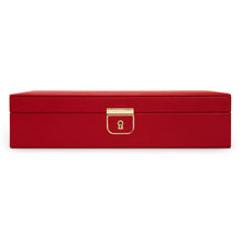 Load image into Gallery viewer, PALERMO Medium Flat Jewellery Box - RED - Pewter &amp; Black