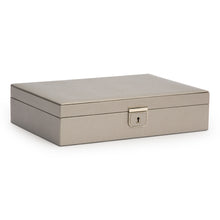Load image into Gallery viewer, PALERMO Medium Flat Jewellery Box - PEWTER - Pewter &amp; Black