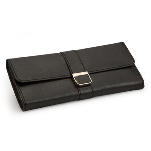 PALERMO Travel Jewellery Roll - BLACK ANTHRACITE - Pewter & Black