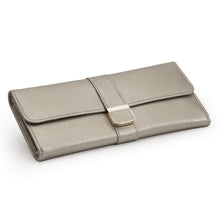 Load image into Gallery viewer, PALERMO Leather Travel Jewellery Roll - PEWTER - Pewter &amp; Black