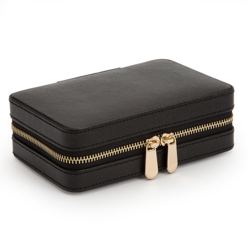 PALERMO Leather Zipped Case - BLACK ANTHRACITE - Pewter & Black