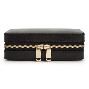 PALERMO Leather Zipped Case - BLACK ANTHRACITE - Pewter & Black