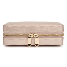 Load image into Gallery viewer, PALERMO Leather Zipped Jewellery Case - ROSE GOLD - Pewter &amp; Black