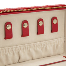 Load image into Gallery viewer, PALERMO Leather Zipped Jewellery  Case - RED - Pewter &amp; Black
