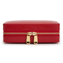 Load image into Gallery viewer, PALERMO Leather Zipped Jewellery  Case - RED - Pewter &amp; Black