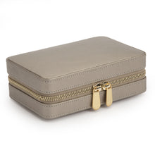 Load image into Gallery viewer, PALERMO Leather Zipped Jewellery Case - PEWTER - Pewter &amp; Black