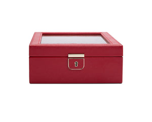 PALERMO Six Piece Watch Box - RED - Pewter & Black