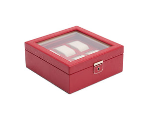 PALERMO Six Piece Watch Box - RED - Pewter & Black