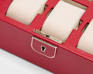 PALERMO Six Piece Watch Box - RED - Pewter & Black