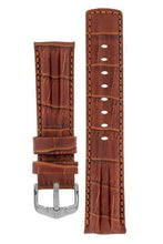 Load image into Gallery viewer, Hirsch PROFESSIONAL Leather twin RIDGED Chronograph Watch Strap GOLDEN BROWN - Pewter &amp; Black