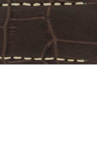 Hirsch LEONARDO PRINCIPAL Curve End Leather watch Strap  BROWN & WHITE 18MM - Pewter & Black