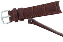 Load image into Gallery viewer, Hirsch PRINCIPAL Curved End Leather watch Strap GOLDEN BROWN 18MM - Pewter &amp; Black