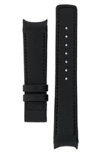 Load image into Gallery viewer, Hirsch HEAVY CALF Curved Ended Deployment Clasp Watch Strap  BLACK 18 mm - Pewter &amp; Black