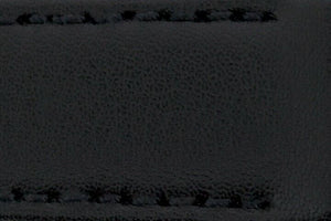 Hirsch HEAVY CALF Curved Ended Deployment Clasp Watch Strap  BLACK 18 mm - Pewter & Black