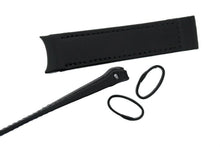 Load image into Gallery viewer, Hirsch HEAVY CALF Curved Ended Deployment Clasp Watch Strap  BLACK 18 mm - Pewter &amp; Black