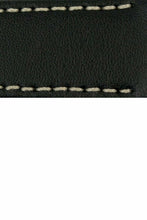 Load image into Gallery viewer, Hirsch Leonardo Medici Curved End leather Watch Strap BLACK / WHITE 18mm - Pewter &amp; Black