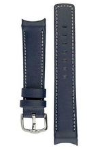 Load image into Gallery viewer, Hirsch MEDICI HEAVY CALF Curved Ended Watch Strap BLUE &amp; WHITE  18mm - Pewter &amp; Black