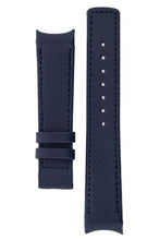 Load image into Gallery viewer, Hirsch OEM HEAVY CALF Curved Ended Watch Strap *FOR DEPLOYMENT CLASP* BLUE 18mm - Pewter &amp; Black