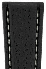 Load image into Gallery viewer, Chrono Shark Leather Watch Strap for folding clasp Black 20mm - Pewter &amp; Black