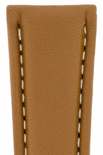 Load image into Gallery viewer, Tan Brown padded Leather  Deployment Watch Strap 22 mm to 18 mm for Breitling - Pewter &amp; Black