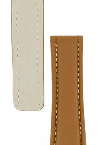 Tan Brown padded Leather  Deployment Watch Strap 22 mm to 18 mm for Breitling