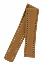 Load image into Gallery viewer, Tan Brown padded Leather  Deployment Watch Strap 22 mm to 18 mm for Breitling - Pewter &amp; Black