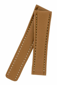 Tan Brown padded Leather  Deployment Watch Strap 22 mm to 18 mm for Breitling
