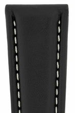 Load image into Gallery viewer, Black Calf Leather  Deployment Watch Strap 24mm - for Breitling - Pewter &amp; Black