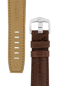 Hirsch TRITONE  Genuine Alligator Watch Strap BROWN 22MM L for Panerai - Pewter & Black