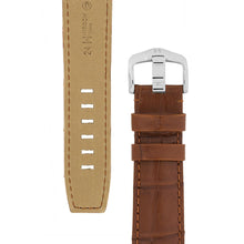 Load image into Gallery viewer, HIrsch TRITONE  Genuine Alligator leather Watch Strap GOLD BROWN 22 MM Long - Pewter &amp; Black