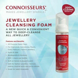 CONNOISSEURS TARNISH CLEANER FOAM. Sanitizing jewellery wash. Diamond RING - Pewter & Black