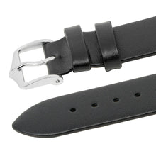 Load image into Gallery viewer, Hirsch DIAMOND CALF flat scratchproof Leather Watch Strap BLACK XL - Pewter &amp; Black