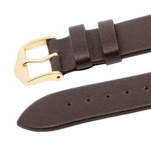 Hirsch Diamond Calf leather Watch Strap BROWN XL EXTRA LONG scratchproof - Pewter & Black