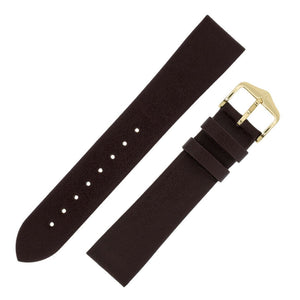 Hirsch Diamond Calf leather Watch Strap BROWN XL EXTRA LONG scratchproof - Pewter & Black