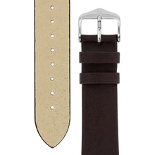 Load image into Gallery viewer, Hirsch Diamond Calf leather Watch Strap BROWN XL EXTRA LONG scratchproof - Pewter &amp; Black