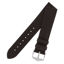 Load image into Gallery viewer, Hirsch Diamond Calf leather Watch Strap BROWN XL EXTRA LONG scratchproof - Pewter &amp; Black