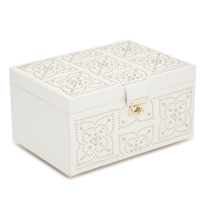 MARRAKESH Medium Jewellery Box - CREAM - Pewter & Black