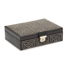 Load image into Gallery viewer, MARRAKESH Flat Jewellery Box - BLACK - Pewter &amp; Black