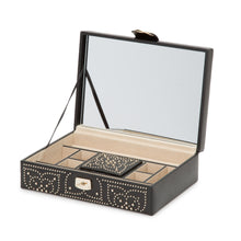 Load image into Gallery viewer, MARRAKESH Flat Jewellery Box - BLACK - Pewter &amp; Black