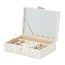 Load image into Gallery viewer, MARRAKESH Flat Jewellery Box - CREAM - Pewter &amp; Black