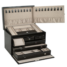 Load image into Gallery viewer, LONDON Large Jewellery Box  - COCOA - Pewter &amp; Black