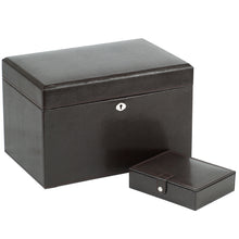 Load image into Gallery viewer, LONDON Medium Jewellery Box &amp; Travel Case - Cocoa Brown - Pewter &amp; Black