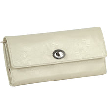 Load image into Gallery viewer, Wolf 1834 LONDON  Holiday luggage Travel Roll - Cream Genuine Leather - Pewter &amp; Black