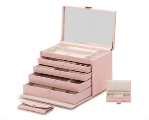 CAROLINE EXTRA LARGE JEWELLERY CASE - Pewter & Black