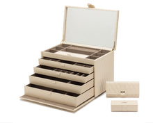 Load image into Gallery viewer, CAROLINE EXTRA LARGE JEWELLERY CASE - Pewter &amp; Black