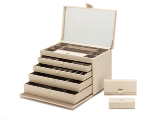 CAROLINE EXTRA LARGE JEWELLERY CASE - Pewter & Black